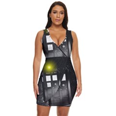 Doctor Who Space Tardis Draped Bodycon Dress by Cendanart