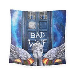 Doctor Who Adventure Bad Wolf Tardis Square Tapestry (small) by Cendanart