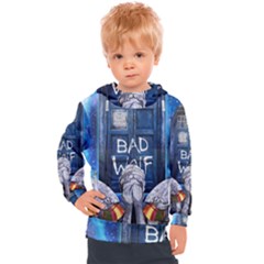 Doctor Who Adventure Bad Wolf Tardis Kids  Hooded Pullover by Cendanart