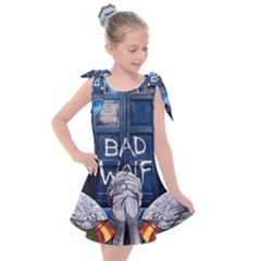 Doctor Who Adventure Bad Wolf Tardis Kids  Tie Up Tunic Dress by Cendanart