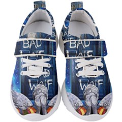 Doctor Who Adventure Bad Wolf Tardis Kids  Velcro Strap Shoes by Cendanart