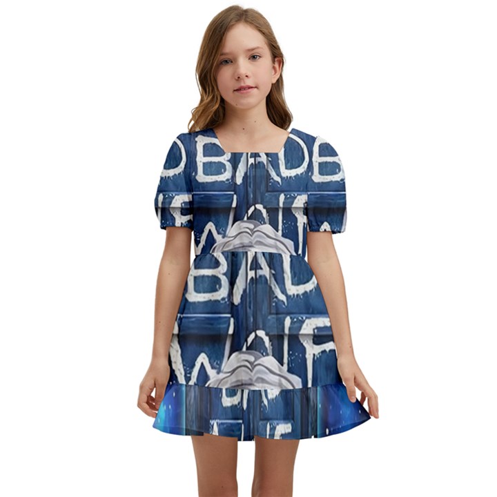 Doctor Who Adventure Bad Wolf Tardis Kids  Short Sleeve Dolly Dress