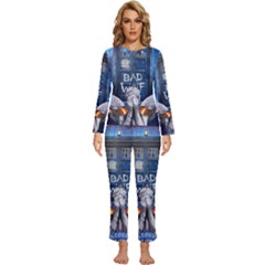 Doctor Who Adventure Bad Wolf Tardis Womens  Long Sleeve Lightweight Pajamas Set by Cendanart