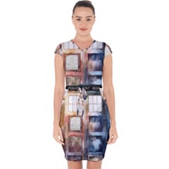 Tardis Doctor Who Capsleeve Drawstring Dress  by Cendanart