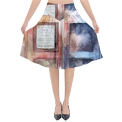 Tardis Doctor Who Flared Midi Skirt by Cendanart