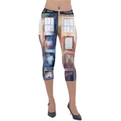 Tardis Doctor Who Lightweight Velour Capri Leggings  by Cendanart