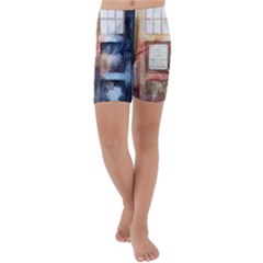 Tardis Doctor Who Kids  Lightweight Velour Capri Yoga Leggings by Cendanart