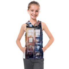 Tardis Doctor Who Kids  Sleeveless Hoodie by Cendanart