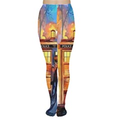 Tardis Doctor Who Paint Painting Tights by Cendanart