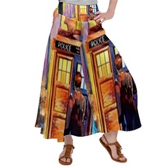 Tardis Doctor Who Paint Painting Women s Satin Palazzo Pants by Cendanart