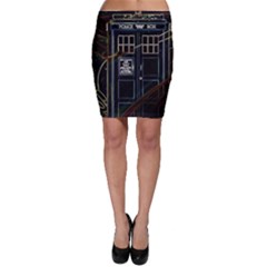 Tardis Doctor Who Magic Travel Macine Fantasy Bodycon Skirt by Cendanart