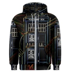 Tardis Doctor Who Magic Travel Macine Fantasy Men s Zipper Hoodie by Cendanart