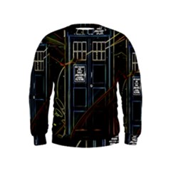 Tardis Doctor Who Magic Travel Macine Fantasy Kids  Sweatshirt by Cendanart