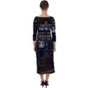 Tardis Doctor Who Magic Travel Macine Fantasy Quarter Sleeve Midi Bodycon Dress View2