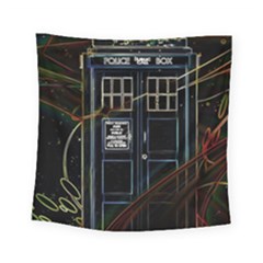 Tardis Doctor Who Magic Travel Macine Fantasy Square Tapestry (small) by Cendanart