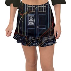 Tardis Doctor Who Magic Travel Macine Fantasy Fishtail Mini Chiffon Skirt by Cendanart