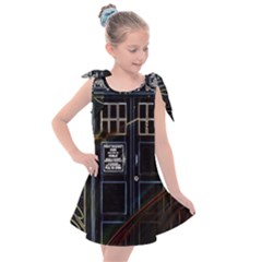 Tardis Doctor Who Magic Travel Macine Fantasy Kids  Tie Up Tunic Dress by Cendanart