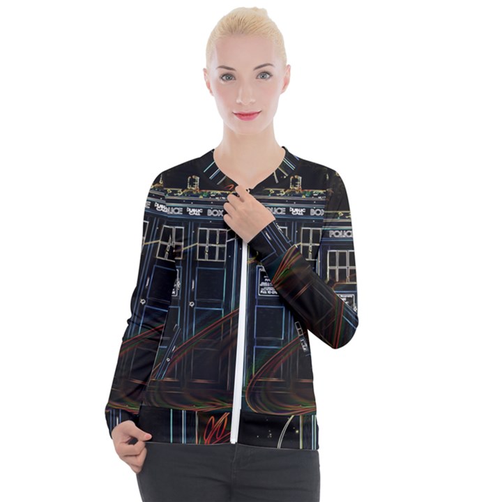 Tardis Doctor Who Magic Travel Macine Fantasy Casual Zip Up Jacket