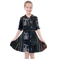 Tardis Doctor Who Magic Travel Macine Fantasy Kids  All Frills Chiffon Dress by Cendanart