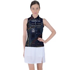 Tardis Doctor Who Magic Travel Macine Fantasy Women s Sleeveless Polo T-shirt by Cendanart