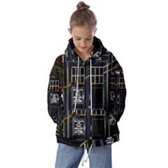 Tardis Doctor Who Magic Travel Macine Fantasy Kids  Oversized Hoodie by Cendanart