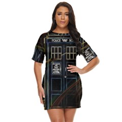 Tardis Doctor Who Magic Travel Macine Fantasy Just Threw It On Dress by Cendanart