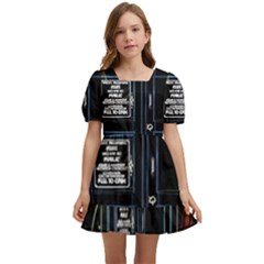 Tardis Doctor Who Magic Travel Macine Fantasy Kids  Short Sleeve Dolly Dress by Cendanart