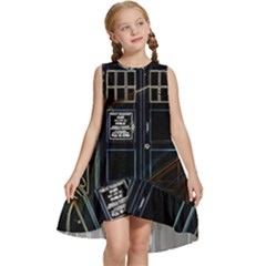 Tardis Doctor Who Magic Travel Macine Fantasy Kids  Frill Swing Dress by Cendanart