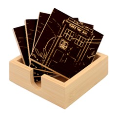 Tardis Doctor Who Magic Travel Macine Fantasy Bamboo Coaster Set by Cendanart