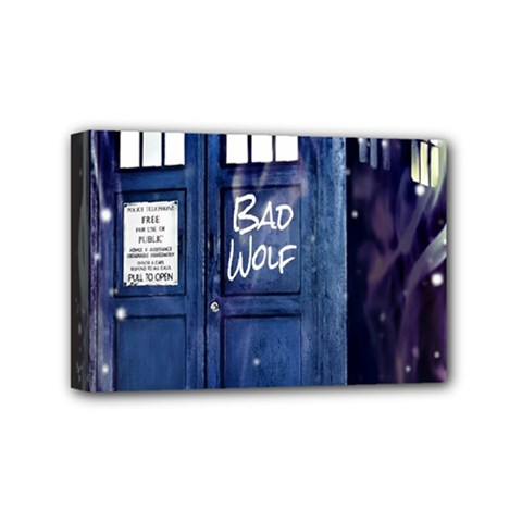 Bad Wolf Tardis Doctor Who Mini Canvas 6  X 4  (stretched) by Cendanart