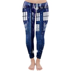 Bad Wolf Tardis Doctor Who Classic Winter Leggings by Cendanart