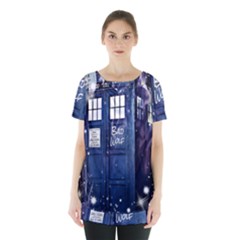 Bad Wolf Tardis Doctor Who Skirt Hem Sports Top by Cendanart