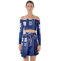 Bad Wolf Tardis Doctor Who Off Shoulder Top With Skirt Set by Cendanart