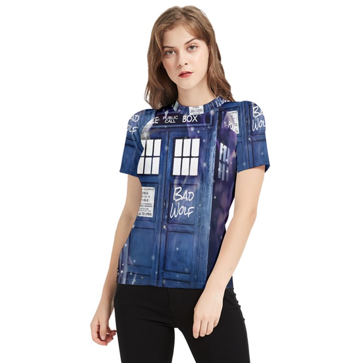 Bad Wolf Tardis Doctor Who Women s Short Sleeve Rash Guard