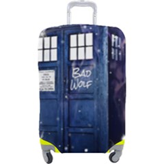 Bad Wolf Tardis Doctor Who Luggage Cover (large) by Cendanart