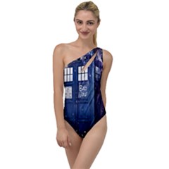 Bad Wolf Tardis Doctor Who To One Side Swimsuit by Cendanart