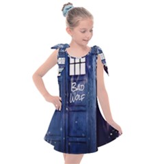 Bad Wolf Tardis Doctor Who Kids  Tie Up Tunic Dress by Cendanart