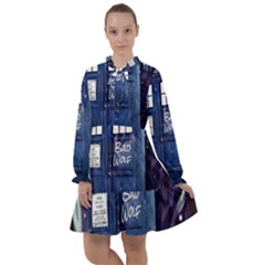 Bad Wolf Tardis Doctor Who All Frills Chiffon Dress by Cendanart