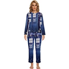 Bad Wolf Tardis Doctor Who Womens  Long Sleeve Lightweight Pajamas Set by Cendanart