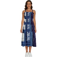 Bad Wolf Tardis Doctor Who Sleeveless Shoulder Straps Boho Dress by Cendanart