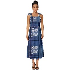 Bad Wolf Tardis Doctor Who Tie-strap Tiered Midi Chiffon Dress by Cendanart