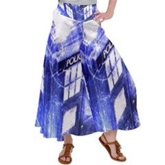 Tardis Doctor Who Blue Travel Machine Women s Satin Palazzo Pants by Cendanart