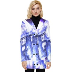 Tardis Doctor Who Blue Travel Machine Button Up Hooded Coat  by Cendanart