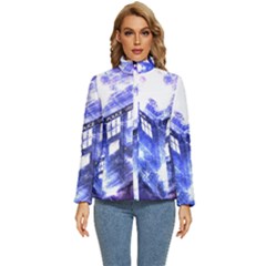 Tardis Doctor Who Blue Travel Machine Women s Puffer Bubble Jacket Coat by Cendanart