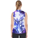 Tardis Doctor Who Blue Travel Machine Mock Neck Shell Top View2