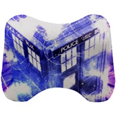 Tardis Doctor Who Blue Travel Machine Head Support Cushion by Cendanart