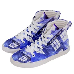 Tardis Doctor Who Blue Travel Machine Women s Hi-top Skate Sneakers by Cendanart