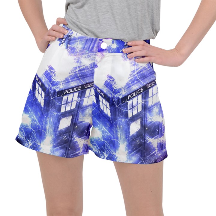 Tardis Doctor Who Blue Travel Machine Women s Ripstop Shorts