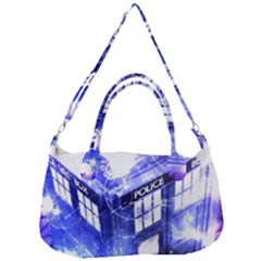 Tardis Doctor Who Blue Travel Machine Removable Strap Handbag by Cendanart