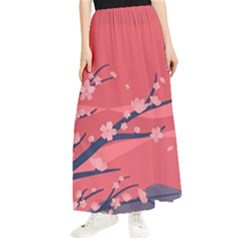 Illustration Minimal Minimalist Scenery Minimalist Japanese Art Maxi Chiffon Skirt by Bedest